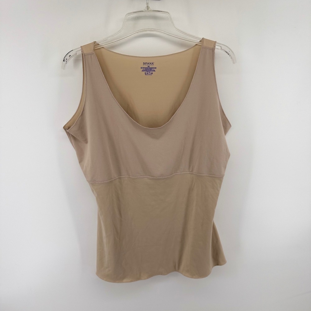Spanx‎ by Sara Blakely Womens 3X Beige Shapewear Camisole Scoop Neck Tank Top